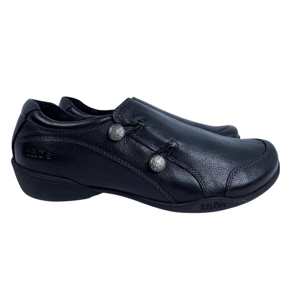 TAOS Women's Encore Black Leather Slip On Round Closed Toe Size 9.5 - Picture 1 of 11